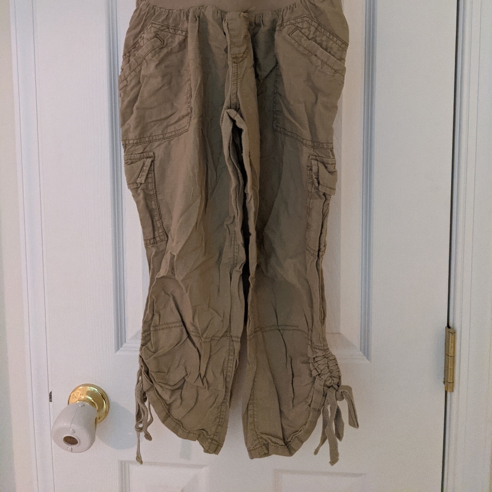 Maternity cargo capri khakis